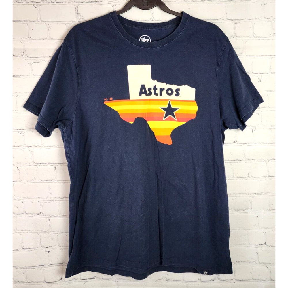 '47 Brand Houston Astros State Tx Logo Tee T-Shirt Blue SS MLB Men's Size XL